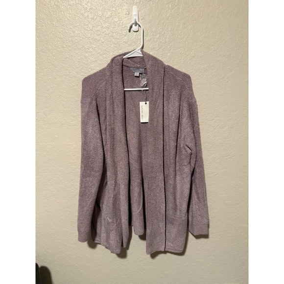 Barefoot Dreams CozyChic Lite Mauve Purple Cardigan Sweater Women's Size 1X - Picture 1 of 3